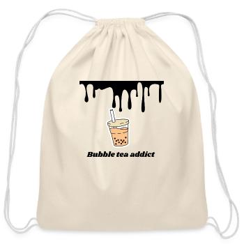 Bubble tea addict - Cotton Drawstring Bag - natural - Front