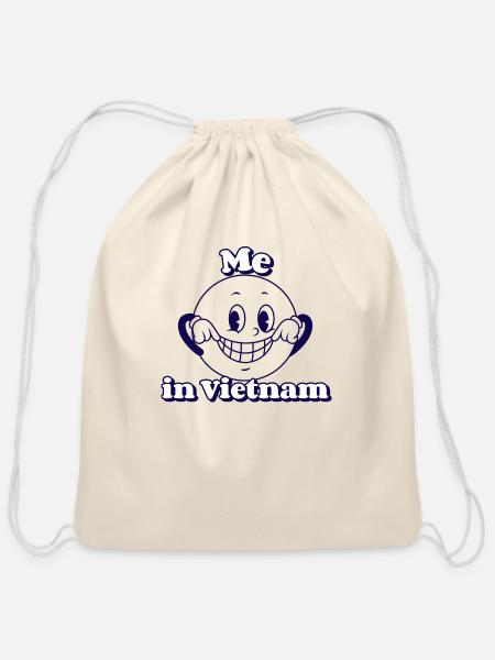 Me in Vietnam - Cotton Drawstring Bag - natural