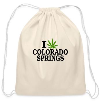 I Love Marijuana Colorado Springs Colorado - Cotton Drawstring Bag - natural - Front
