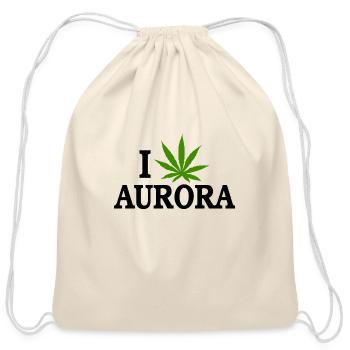 I Love Marijuana Aurora Colorado - Cotton Drawstring Bag - natural - Front