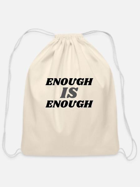 Enough is Enough - Dark Edition Protest Apparel - Cotton Drawstring Bag - natural
