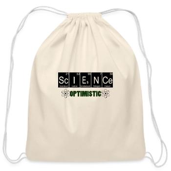 Science is Optimistic - Cotton Drawstring Bag - natural - Front