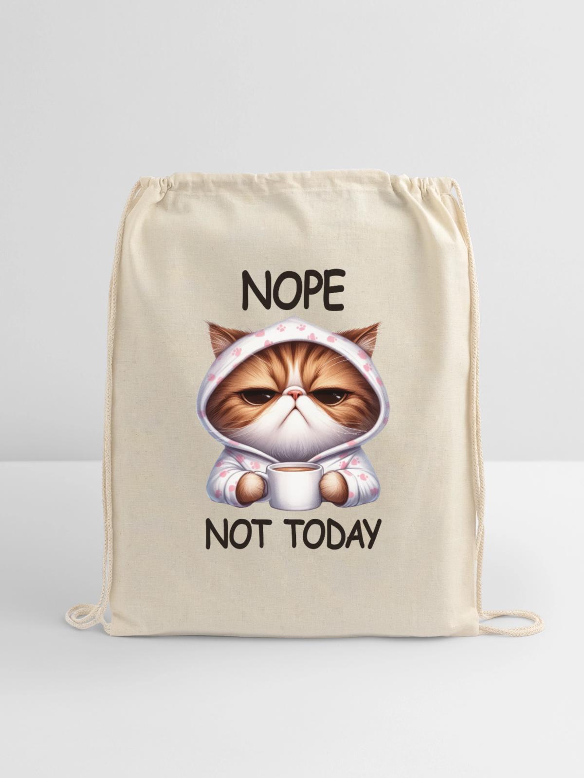 Nope Not Today - Cotton Drawstring Bag - natural - Front