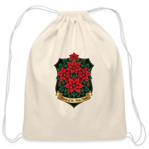 Poinsettia Crest T-Shirt - Cotton Drawstring Bag