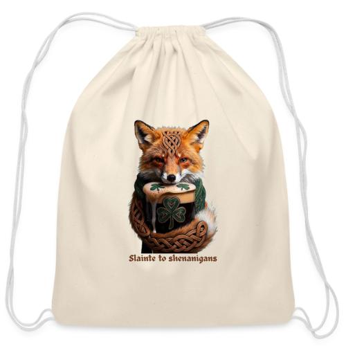 Sly Emerald Fox Toast T-Shirt - Cotton Drawstring Bag