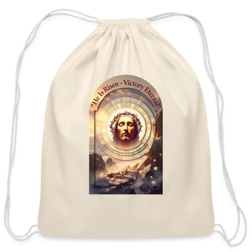 Easter He Is Risen Sacred Face T Shirt, wife Gift - Cotton Drawstring Bag