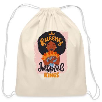 Queens inspire kings - Cotton Drawstring Bag - natural - Front