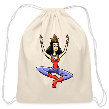 Princess Yogi - Cotton Drawstring Bag - natural - Front
