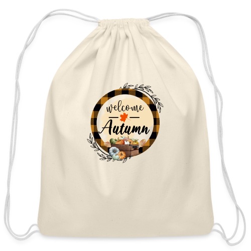 Welcome Autumn - Cotton Drawstring Bag