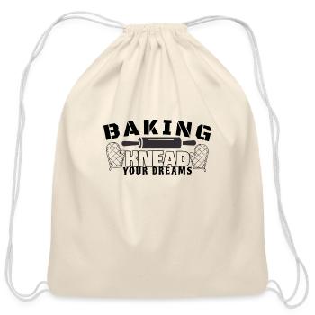 Baking knead your dreams - Cotton Drawstring Bag - natural - Front