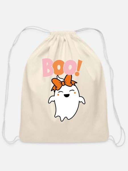 boo!! - Cotton Drawstring Bag - natural
