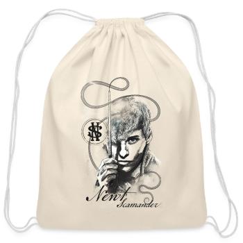 Fantastic Beasts Newt Scamander Drawing - Cotton Drawstring Bag - natural - Front