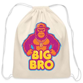Big Bro Neon Gorilla - Cotton Drawstring Bag - natural - Front