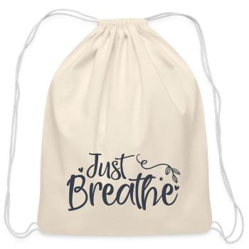 just breathe - Cotton Drawstring Bag - natural - Front