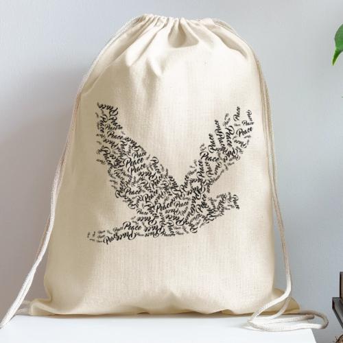 DOVE Peace in FLIGHT - Cotton Drawstring Bag