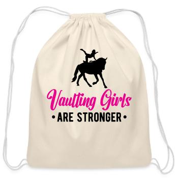 Funny Equestrian Horse Vaulting - Cotton Drawstring Bag - natural - Front