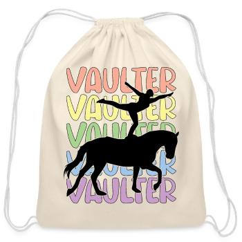 Funny Equestrian Horse Vaulting - Cotton Drawstring Bag - natural - Front