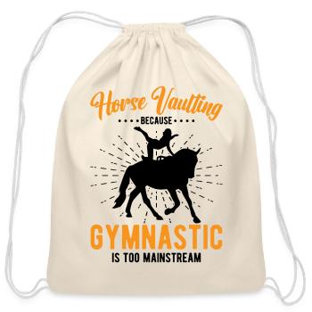 Funny Equestrian Horse Vaulting - Cotton Drawstring Bag - natural - Front