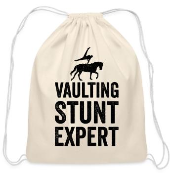 Funny Equestrian Horse Vaulting - Cotton Drawstring Bag - natural - Front