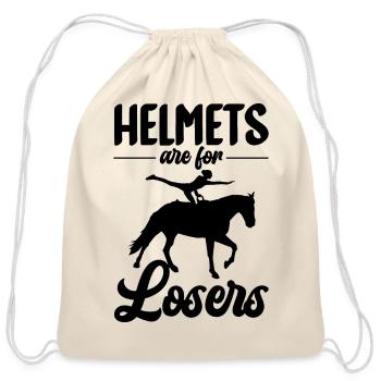 Funny Equestrian Horse Vaulting - Cotton Drawstring Bag - natural - Front