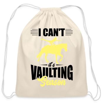 Funny Equestrian Horse Vaulting - Cotton Drawstring Bag - natural - Front