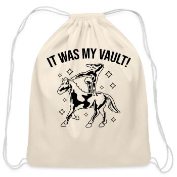 Funny Equestrian Horse Vaulting - Cotton Drawstring Bag - natural - Front