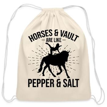 Funny Equestrian Horse Vaulting - Cotton Drawstring Bag - natural - Front