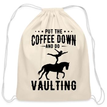 Funny Equestrian Horse Vaulting - Cotton Drawstring Bag - natural - Front