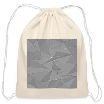 Grey silver low poly abstract background - Cotton Drawstring Bag - natural - Front
