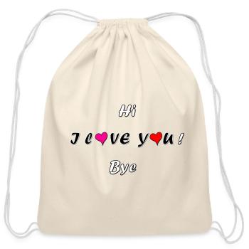 funny loving t-shirt - Cotton Drawstring Bag - natural - Front
