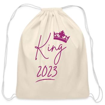 King Crown ,Matching couples Clothing,King & Queen - Cotton Drawstring Bag - natural - Front
