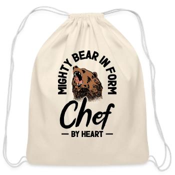 Chef Beast Animal Lover Bear Cooking Meals - Cotton Drawstring Bag - natural - Front