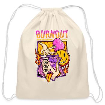 Burnout But Optimistic - Cotton Drawstring Bag - natural - Front