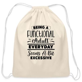 Functional Adult Everyday Funny - Cotton Drawstring Bag - natural - Front
