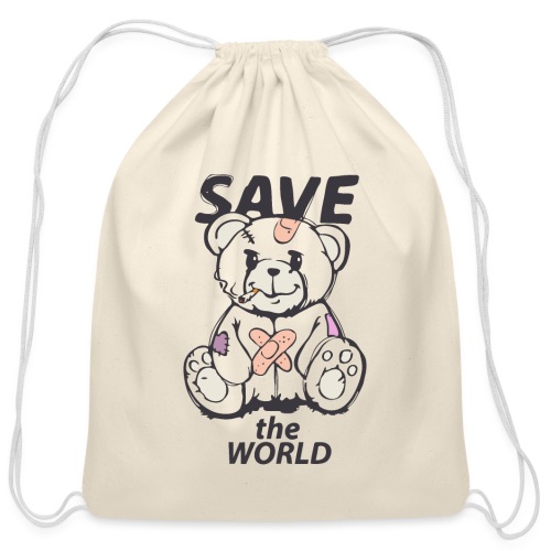 save planet world - Cotton Drawstring Bag