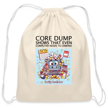 Core Dump - Cotton Drawstring Bag - natural - Front