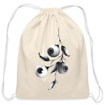 Eyeball Berries Noir - Cotton Drawstring Bag - natural - Front