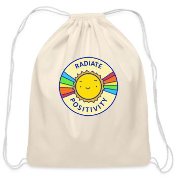 Radiate positivity - Cotton Drawstring Bag - natural - Front