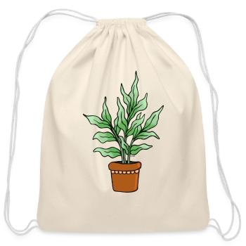 Just A Plant - Cotton Drawstring Bag - natural - Front