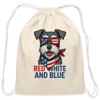 Can your dog be just as patriotic as you? - Cotton Drawstring Bag - natural - Front