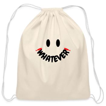 Whatever face - Cotton Drawstring Bag - natural - Front