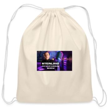 Master Podcast Thumbnail Logo Screen - Cotton Drawstring Bag - natural - Front