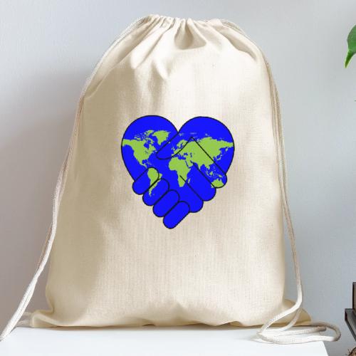 World United in Love - Cotton Drawstring Bag