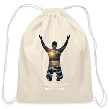 Hope Anchor Silhouette - Cotton Drawstring Bag - natural - Front