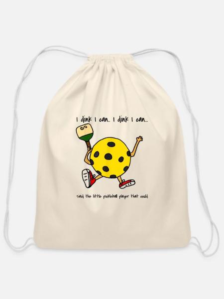 Funny Pickleball - Cotton Drawstring Bag - natural