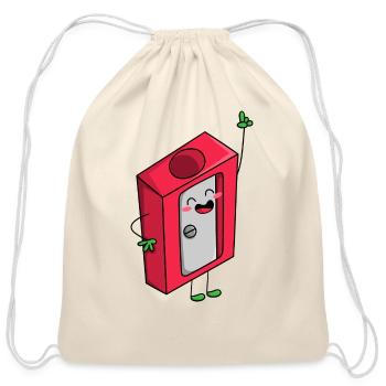 Red Sharpener - Cotton Drawstring Bag - natural - Front