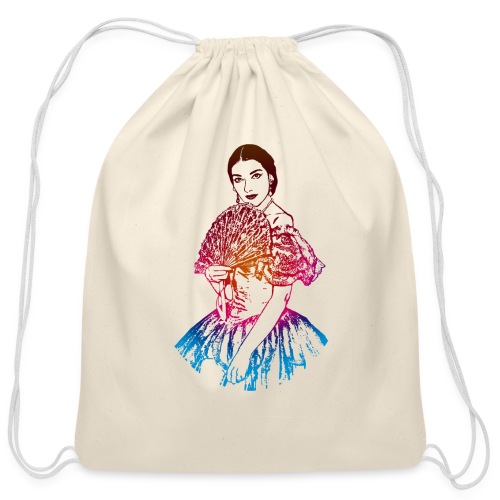 La traviata: Maria Callas as Violetta Valéry - Cotton Drawstring Bag
