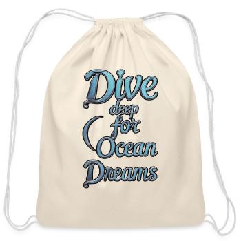Plumb Depths for Ocean Dreamers - Cotton Drawstring Bag - natural - Front