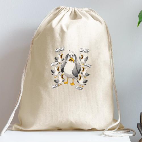 Seagull Mom Chaos - Cotton Drawstring Bag