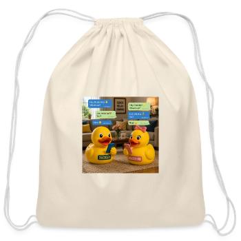 Ducklight Chat Duo - Cotton Drawstring Bag - natural - Front